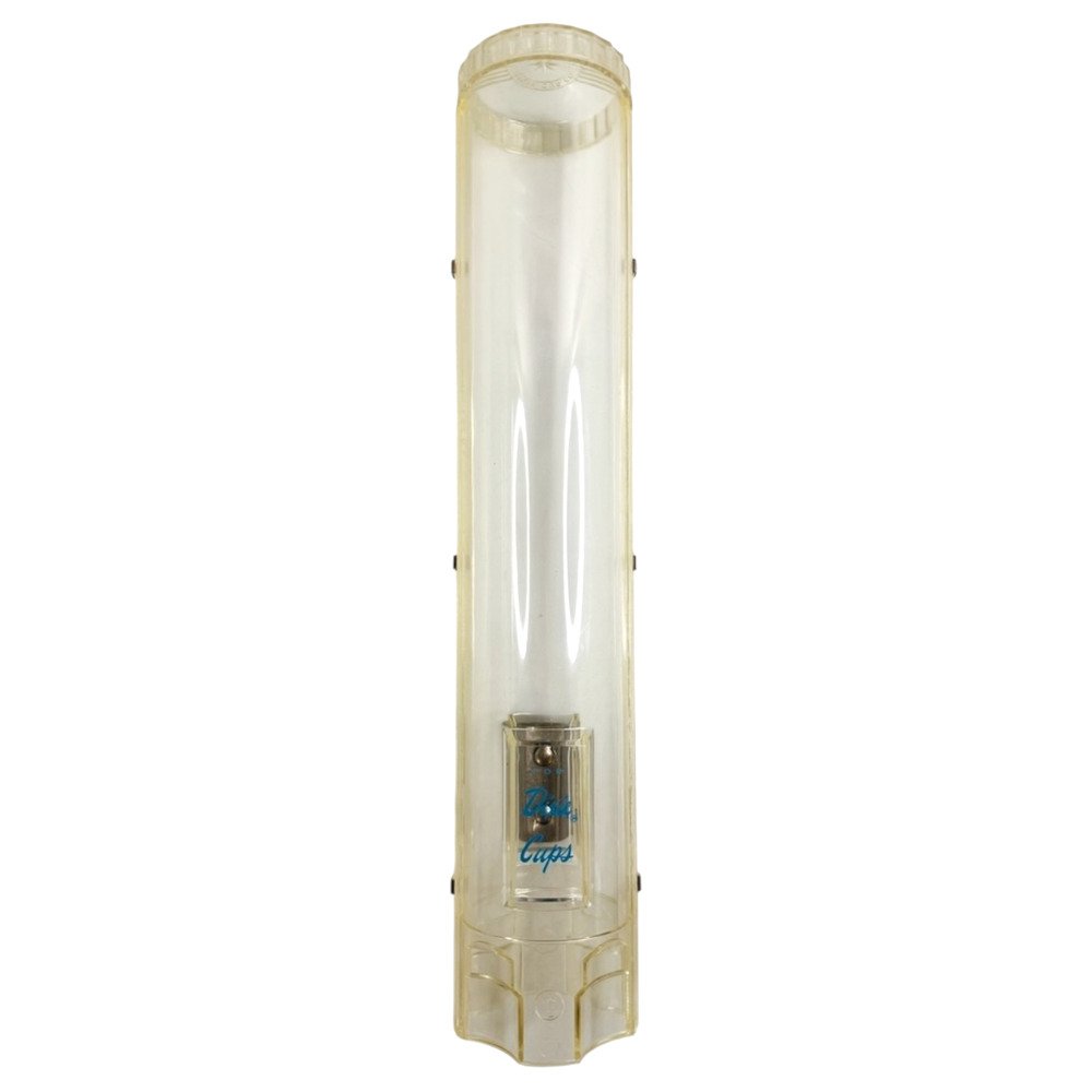 Vintage Dixie Cups Dispenser Wall Mount Acrylic Tube for 44 37 Clear 18.5" READ